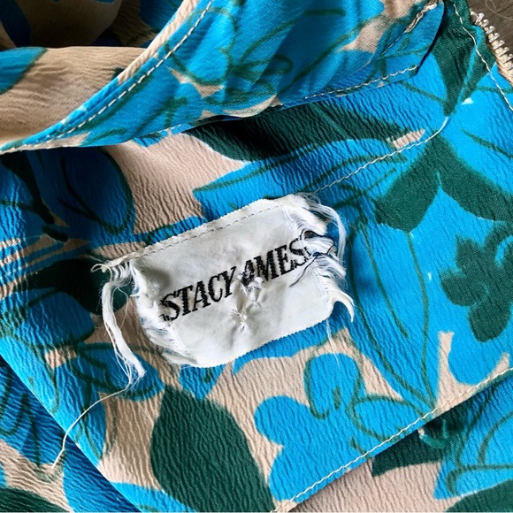 Vintage 1950's-60's Stacey Ames Pleated Neck Sleeveless Floral Sun Dress - Picture 16 of 16